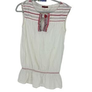 Velvet White With Multicolor Embroidered Design Small